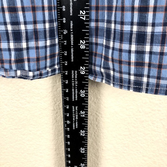 Pineapple Connection Shirt Blue White Plaid Collared Button Up Size X Large - Picture 8 of 11